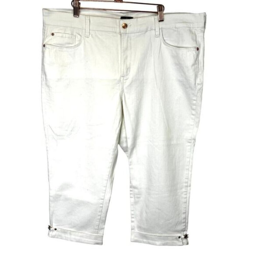 NYDJ‎ White Cropped 4 Pocket Jeans SZ 18W